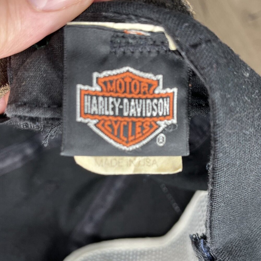 Harley-Davidson Motorcycle Strap Back Embroidered Hat - USA Made Ball Cap - Picture 9 of 12